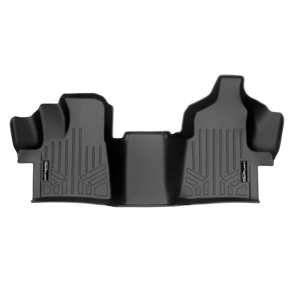 Smartliner Custom Fit First Row Floor Mat Liners with Vinyl Flooring for 2020-2021 Ford Transit, Black SA0519 - main